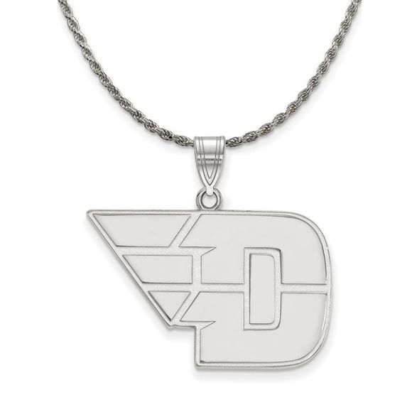 Sterling Silver U. of Dayton Large Pendant Necklace - 20 Inch - Picture 1 of 7